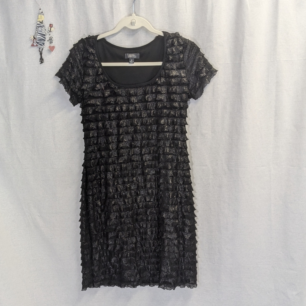Dress Barn Size 8 Black Ruffled Dress